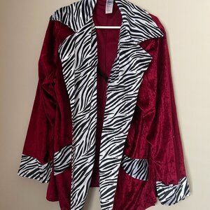 Burgundy Velvet Pimp Costume Jacket and Pants